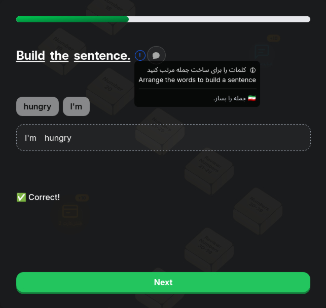 Sentence building